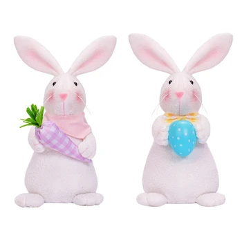Q1JB Стильная игрушка-кролик, морковные пасхальные украшения, весенние портьеры, декор для вечеринок, Пасхальный кролик, игрушка для декораторов и коллекционеров