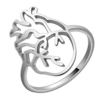 QIMING Hollow Anatomic Кольца с человеческим Сердцем Для женщин из нержавеющей стали, Медицинские Биологические украшения, Подарок доктору Изображение 2