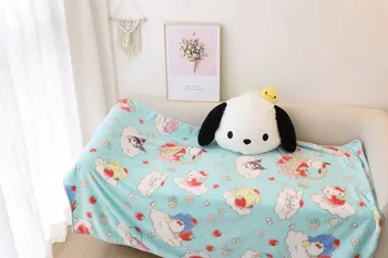 Sanrio Kuromi My melody Cinnamoroll анимационный периферийный мультфильм, милая подушка-одеяло, креативное утолщенное одеяло kawaii оптом Изображение 2
