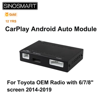 SINOSMART CarPlay Android Автоматический Декодер для Toyota OEM Monitor Corolla Highlander Tacoma Prius Tundra Land Cruiser с 2014 по 2019 год