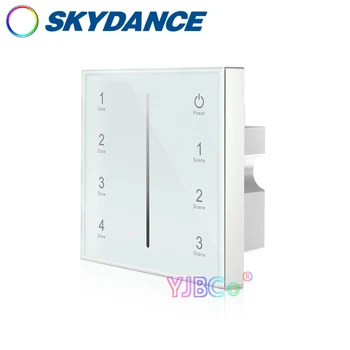 Skydance 4-Канальный контроллер 0-10 В Стеклянная сенсорная панель 110 В-220 В 4-канальный монохромный переключатель яркости пульт дистанционного управления для одноцветной светодиодной ленты