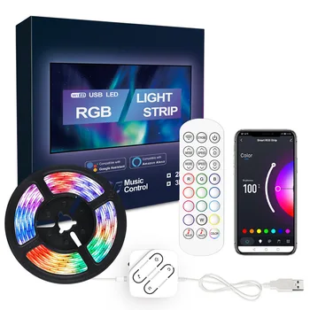 Smart RGB LED TV Strip Light USB SMD5050 30 светодиодов/ m WIFI/ Голос/ приложение/ Дистанционное Управление Рассеянный Свет Бар Спальня Игровая Комната Декор Лампа