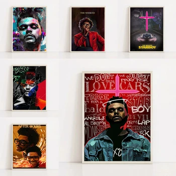 the Weeknd, хип-хоп, рэп, плакат, украшение стен, Живопись на холсте, настенное искусство, Картины для интерьера, украшения дома, Декор комнаты Изображение 2