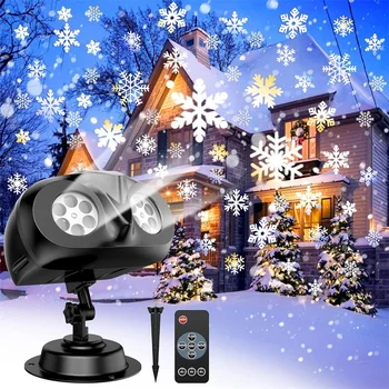 Thrisdar Рождественские Снежинки Проекторные огни Наружное светодиодное шоу Снегопада в форме Совы Наружный Пейзаж Проекционная лампа для снегопада