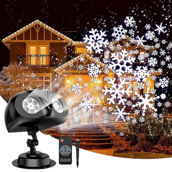 Thrisdar Рождественские Снежинки Проекторные огни Наружное светодиодное шоу Снегопада в форме Совы Наружный Пейзаж Проекционная лампа для снегопада Изображение 2