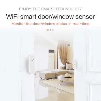Tuya Smart WiFi Дверной Датчик Окна, Магнитный Детектор Открытия/Закрытия Двери, Независимый Монитор Безопасности, Сигнализация С Alexa Google Home Изображение 2