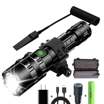 USB Перезаряжаемый водонепроницаемый фонарик с высокой яркостью, профессиональный светодиодный фонарик для охоты, тактические ночные разведывательные фонари, комплект L2 Fish Light