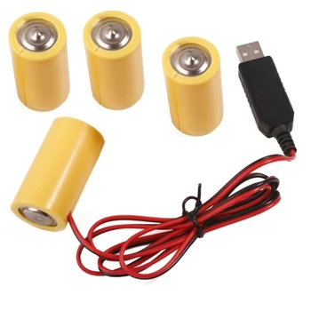 USB преобразователь мощности Замените аккумулятор 4шт 1.5 V LR14 C для светодиодной подсветки T21A