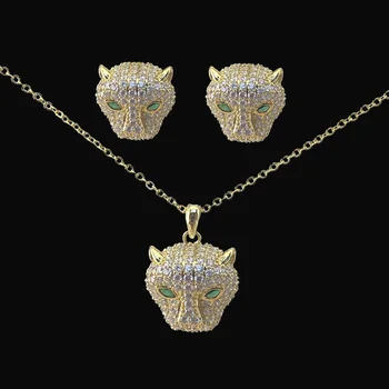 Vanifin Простой Брендовый ювелирный набор для женщин, ожерелье с серьгами, модный аксессуар в виде леопарда с микромощением