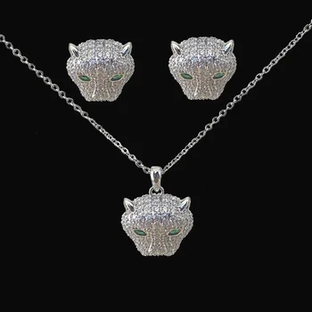 Vanifin Простой Брендовый ювелирный набор для женщин, ожерелье с серьгами, модный аксессуар в виде леопарда с микромощением Изображение 2