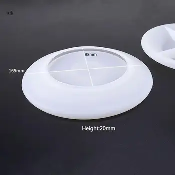 X5QE Осветляющие Зеркальные Пластины Силиконовая Форма Круглая Пластина Из Смолы Плесень для Ювелирных Изделий DIY