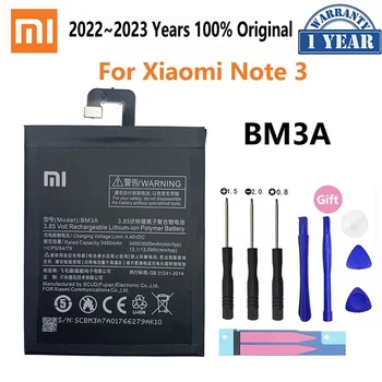 Xiao Mi Оригинальный аккумулятор для телефона BM3A для Xiaomi Mi Note 3 Note3 Сменный аккумулятор для телефона большой емкости 3400 мАч