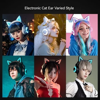 Yowu Cat Ear 3g Headworn Беспроводное Шумоподавление High Beauty Cute Girl Game Киберспортивные Наушники 7.1 Virtual Audio Наушники Изображение 2