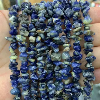 YWROLE 100% натуральный, 2шт, 15-дюймовый содалит, Синие бусины неправильной формы из камня для изготовления ювелирных изделий, браслет 