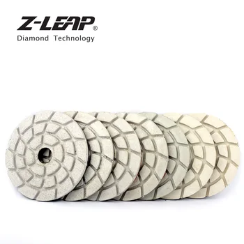 Z-LEAP 4-дюймовый Алмазный полировальный диск, Шлифовальные площадки для мраморного каменного пола, Пенопластовый наполнитель, крючок и петля, Шлифовальные диски, 100 мм Абразивный инструмент