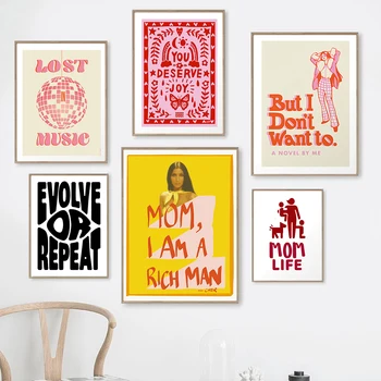Абстрактный феминистский цветной плакат с буквами, настенный плакат с принтом, Цитата женщины, холст, Фамильная картина, феминизм, Домашний декор для гостиной