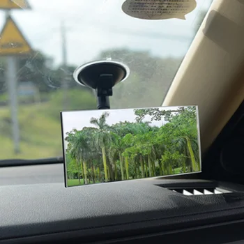 Автомобильное зеркало заднего вида с большим обзором, светоотражающее, с антибликовым покрытием, широкоугольное зеркало заднего вида, светоотражающее зеркало-присоска для автомобиля (прямоугольник) Изображение 2