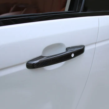 Автомобильные аксессуары, отделка дверной ручки из углеродного волокна, рамка, наклейка, Защитная крышка, Внешнее украшение для Jaguar XE XF X260 F-PACE Изображение 2
