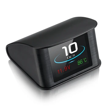 Автомобильный OBD Цифровой Измеритель HUD P10 2,2-Дюймовый ЖК-экран Из Черного Пластика OBD Автомобильное Головное Устройство Smart Digital Instrument Head-Up Display