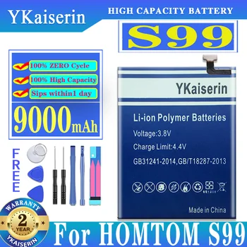 Аккумулятор YKaiserin 9000mAh S99 для мобильного телефона Homtom S99 Новейшего производства, высококачественный аккумулятор + номер для отслеживания