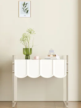 Акриловые прикроватные тумбочки, современная минималистичная спальня, подвесные шкафы для хранения, кремово-белый Изображение 2