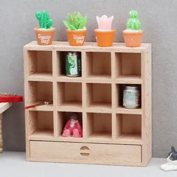 Аксессуары для кукольного домика, реалистичная миниатюрная мебель для кукольного домика, Компактная модель шкафа с 12 ящиками для хранения декора кукольного домика