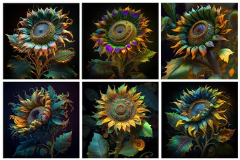 Алмазная живопись Flower 5D Мечтательная красивая алмазная живопись Sunflower, инкрустированная бриллиантами, картина для вышивки, украшение дома