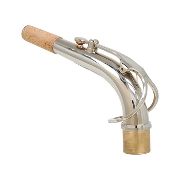 Альт-саксофон изогнутый гриф латунь серебряный изогнутый гриф альт-труба 2,5 см аксессуары для деревянных духовых инструментов