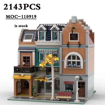 Альтернативная версия Classic MOC-110919 Bistro Bookstore Книжный магазин - 10270 Сборка 2143 деталей из строительных блоков, игрушки, подарки своими руками