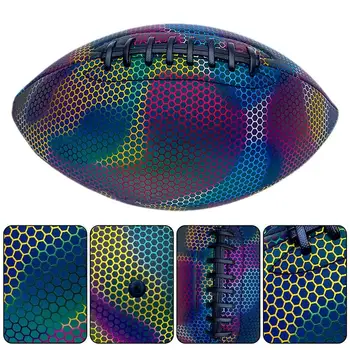 Американский футбольный светящийся тренировочный мяч Американский футбольный мяч флуоресцентный тренировочный мяч из искусственной кожи, светящиеся игрушки-подарки Изображение 2