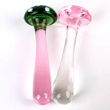Анальная пробка из хрустального стекла в виде гриба, реалистичный фаллоимитатор, мастурбатор для вагинальной стимуляции точки G, секс-игрушки для женщин, товары для взрослых