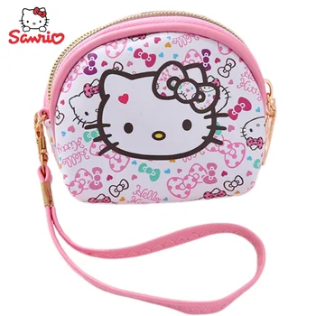 Аниме-периферия Hello Kitty, Кавайный милый мультяшный детский кошелек для монет, сумка для хранения, Креативный клатч, Фестивальный подарок Оптом