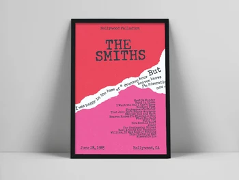 Афиша концерта The Smiths, популярный музыкальный альбом, винтажная картина на холсте розового цвета, настенные панно для домашнего декора гостиной