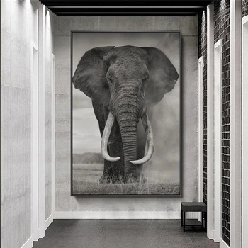 Африканский Дикий Слон Животные Холст Картины На Стене Художественные Плакаты И Принты Животные Холст Художественные Картины Украшение Стен Изображение 2