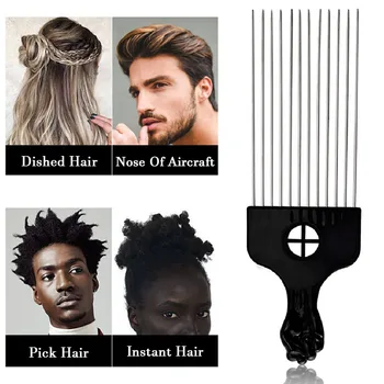 Афро-палочки, гребень, парик, косички, палочки для волос для женщин и мужчин, парикмахерский инструмент для укладки, Антистатические металлические палочки для волос афро