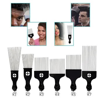 Афро-палочки, гребень, парик, косички, палочки для волос для женщин и мужчин, парикмахерский инструмент для укладки, Антистатические металлические палочки для волос афро Изображение 2