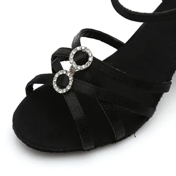 Бальная обувь для взрослых, Элегантная женская обувь на низком каблуке, обувь для латиноамериканских танцев, Женская обувь на высоком каблуке, Стандартная женская обувь для танцев на шесте Изображение 2