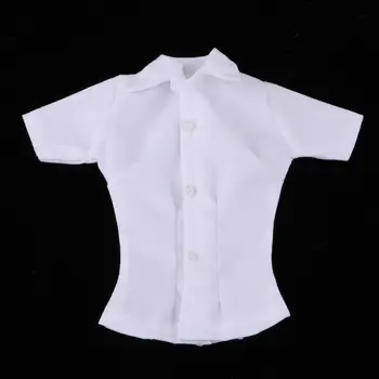 Белая рубашка с коротким рукавом в масштабе 1/6 для 12 дюймов HT, PH, , CY Изображение 2