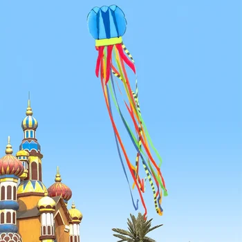 бесплатная доставка 8-метровые большие воздушные змеи с медузами, летающие воздушные змеи с осьминогами, катушка для воздушных змеев с рипстопом, нейлоновая ткань, кевларовая леска, профессиональны Изображение 2