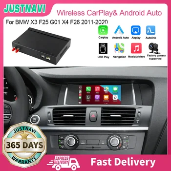 Беспроводная коробка CarPlay JUSTNAVI для BMW X3 F25 G01 X4 F26 2011-2020CIC NBT EVO Система Android Mirror Link AirPlay Функция Carplay