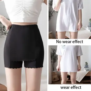 Бесшовная юбка-шорты, двухслойная тонкая Облегающая женская одежда с высокой талией, леггинсы в промежности, защитные штаны