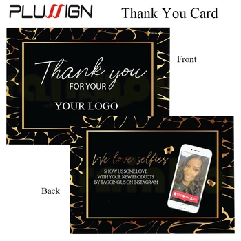 Благодарственная открытка размером 3,1 дюйма * 3,9 дюйма с пользовательским логотипом для парика Business 200шт, печать визиток в нескольких стилях на заказ
