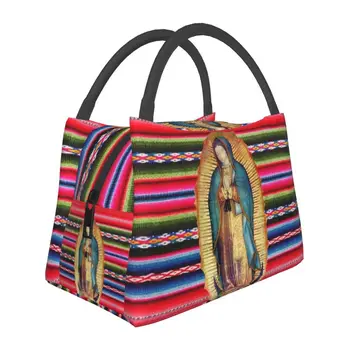 Богоматерь Гваделупская Virgen Maria Zarape, Изолированная сумка для ланча для школьного офиса, Католический холодильник Virgin Mary, Термос для ланча