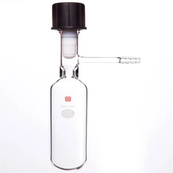 Бутылка для хранения растворителя SYNTHWARE, Толстостенная, SCHLENK, Высоковакуумный клапан с полностью обернутым PTFE, Боросиликатное стекло, F58 Изображение 2
