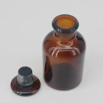 бутылка с узким Горлышком из коричневого стекла объемом 60 мл Со стеклянной посудой для преподавания химии в лаборатории Stooper