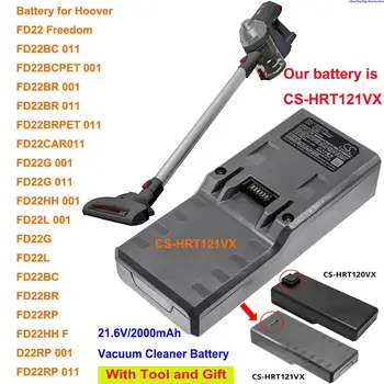 Вакуумный аккумулятор GreenBattery2000mAh TBTTV1P1 TBTTV1T1 для пылесоса Hoover FD22G, FD22L, FD22BC, FD22BR, FD22RP, FD22HH, FD22BCPET, FD22CAR