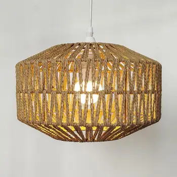 Веревочный абажур ручной работы - Декор настольных/напольных ламп для гостиной и кухни - Подвесные абажуры