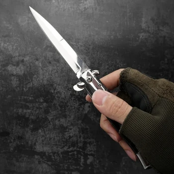 Версия MANCROZ Итальянский AKC Godfather Stiletto Mafia Портативный складной нож с лезвием Карманные ножи Инструмент EDC для улицы Изображение 2