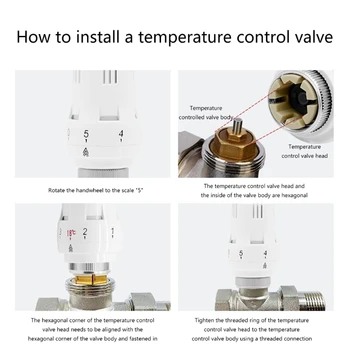 Вертикальные Термостатические Регулирующие Клапаны для Радиаторов ABS С Регулировкой температуры Dropship Изображение 2