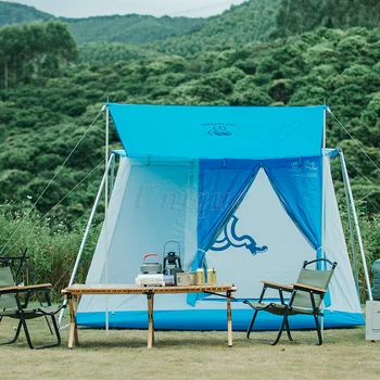 Вместительная водонепроницаемая палатка из ткани Оксфорд для кемпинга на открытом воздухе, пеших прогулок, семейного пикника, 150D
